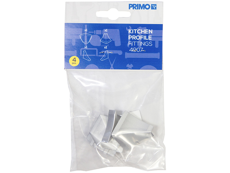 Zubehörset Küchenleiste 23x25mm grau #4907 Kunststoff