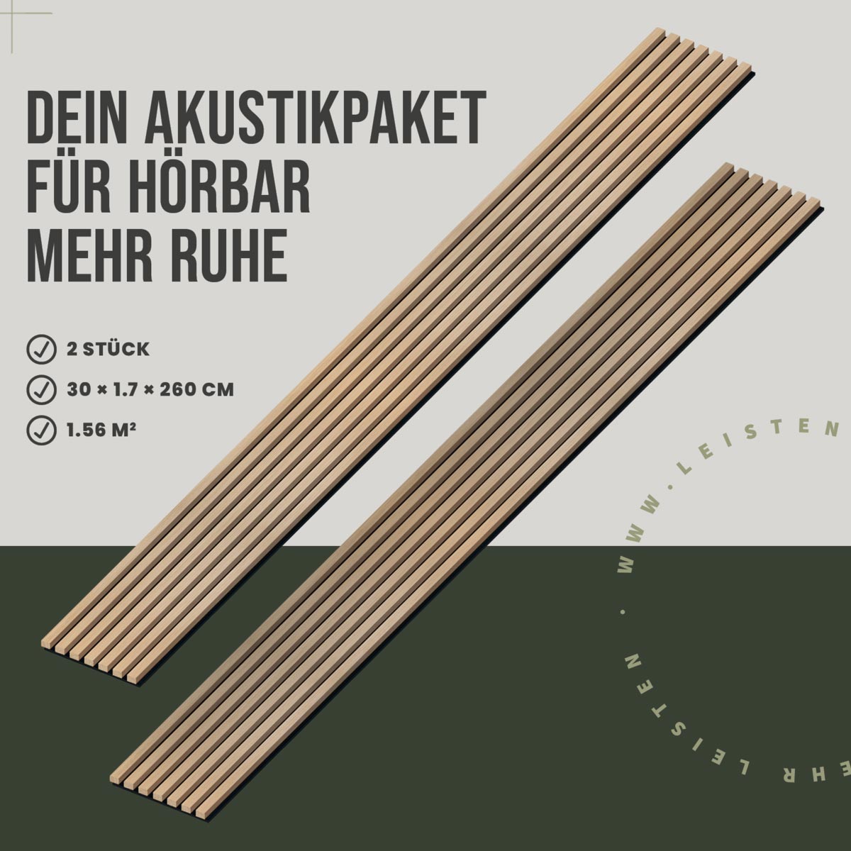 Akustikpaneele Eiche Natur 2er Set mit Vorteilen und Montagehinweisen