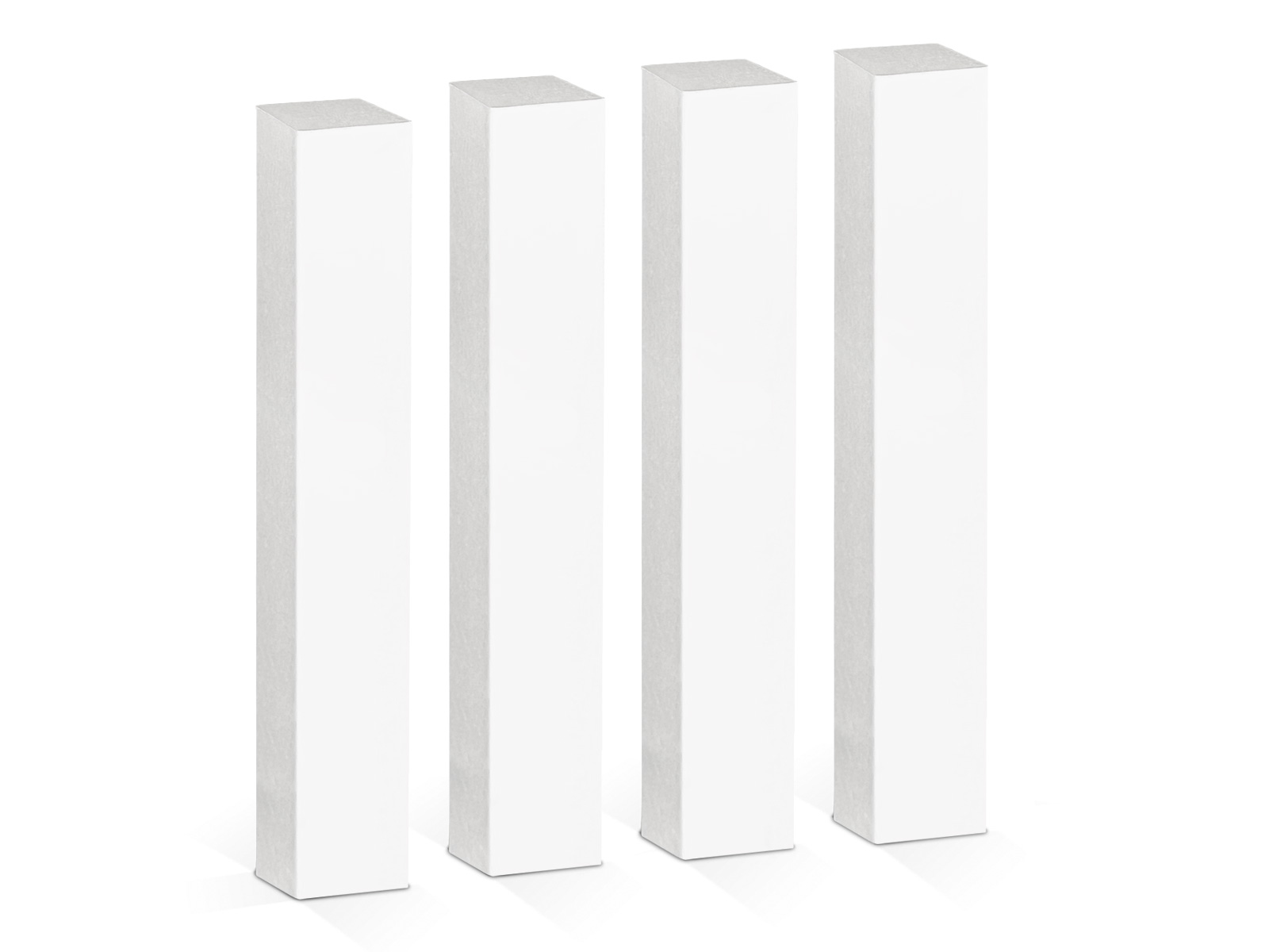 Ecktürme für Sockelleisten 22 x 118 mm, Massive Buche - weiß lackiert (4er Pack)