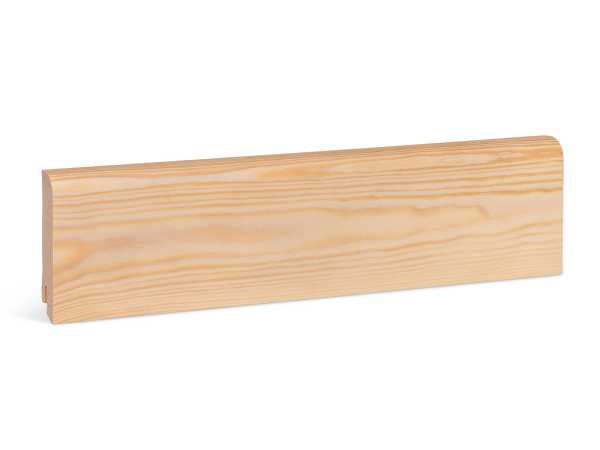 Oben Rund Massivholz Sockelleiste - Kiefer roh (18x76mm)