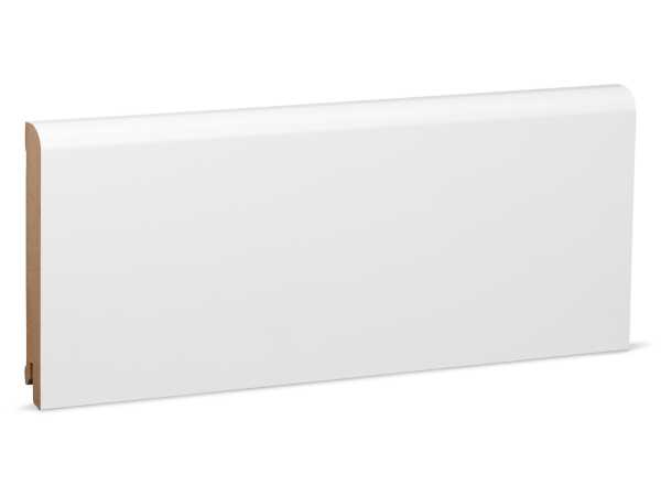 Oben rund MDF - weiß foliert RAL9016 (18x120mm)