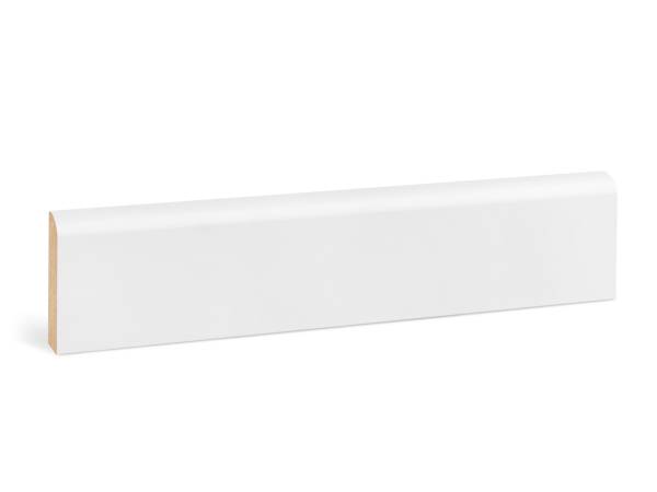 Oben rund MDF Fußleiste 13 x 60 mm – weiß foliert RAL9016
