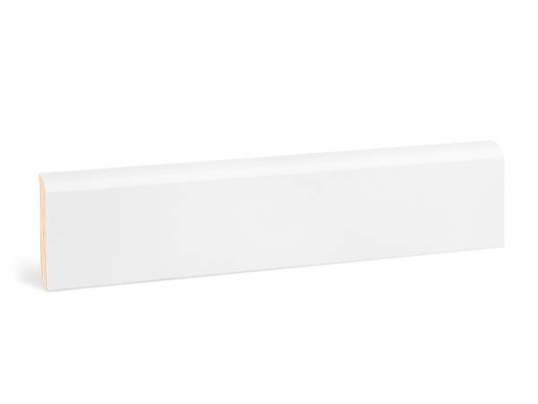 Oben rund Kiefer Fußleiste weiß lackiert RAL9016 (13x60mm)