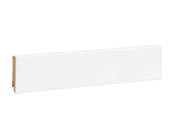 Modern MDF Fußleiste weiß Hochglanz foliert RAL9016 (16x58mm)