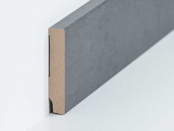 Südbrock Fußleiste 16 x 80 mm, Oberkante rechteckig, MDF foliert - Stahl natur