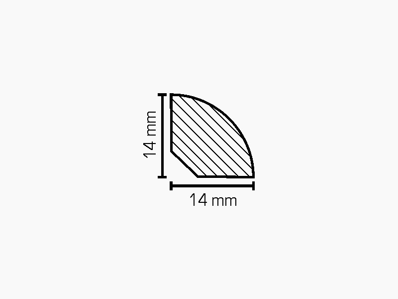 Südbrock Viertelstab - Schwarz - 14x14mm