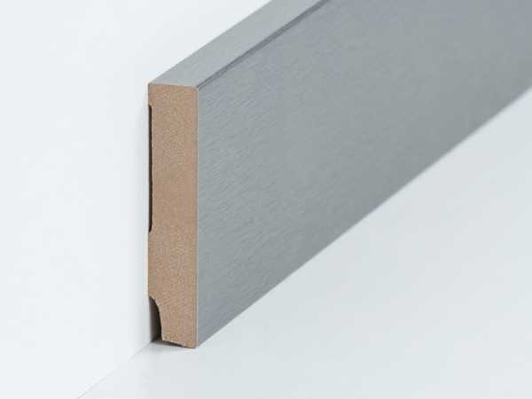 Südbrock MDF Fußleiste, Edelstahl gebürstet (16x80mm)