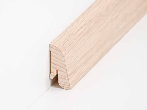 Südbrock Holz-Fußleiste 19 x 38 mm, Holzkern mit Echtholz furniert - Eiche roh
