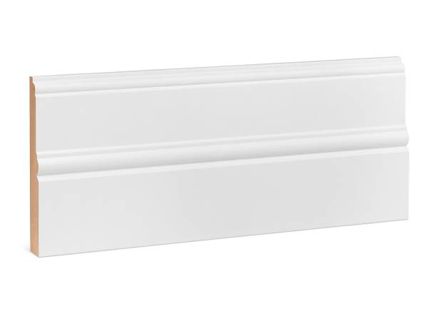 Bekleidungsleiste 18 x 121 mm weiß RAL9016 - MDF Wandleiste