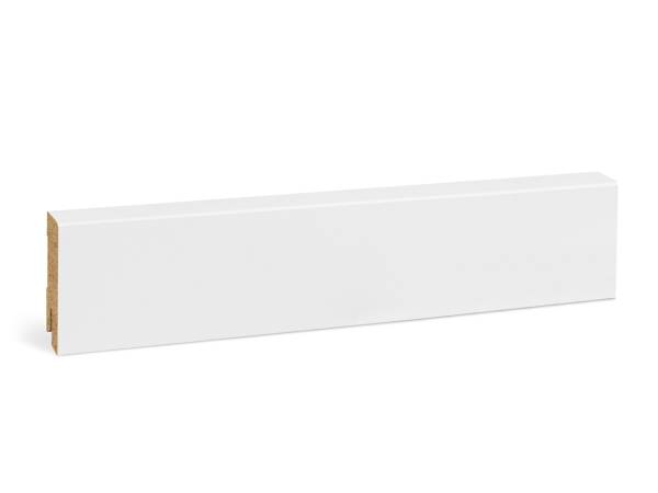 MDF Fußleiste abgeschrägt 16 x 58 mm – weiß foliert RAL9016