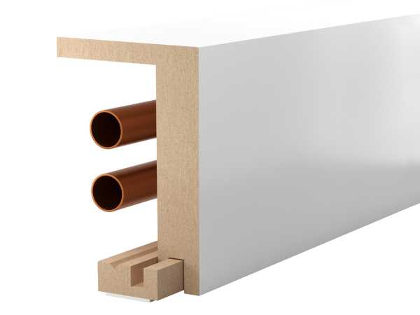 Heizungsrohrverkleidung 64 x 96 mm - Rechteckig, MDF weiß